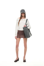 LEOPARD JERSEY SKIRT PANTS (BROWN)