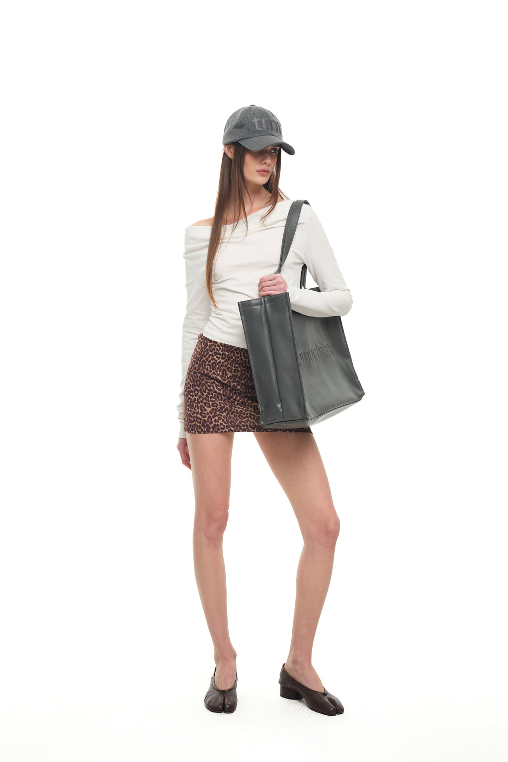 LEOPARD JERSEY SKIRT PANTS (BROWN)