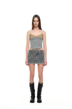 LEOPARD MESH MICRO SKIRT