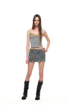 LEOPARD MESH MICRO SKIRT