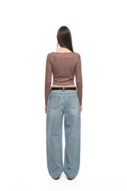 LEOPARD POINTELLE LONG SLEEVE TOP (BROWN)