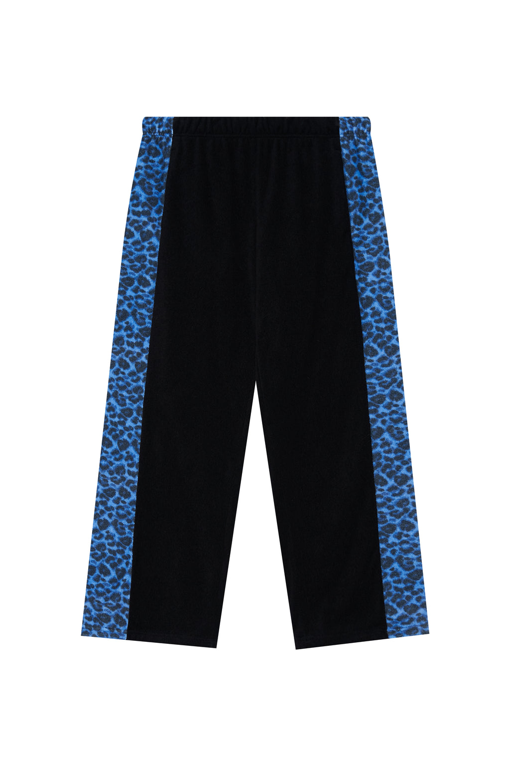 LEOPARD TERRY PANEL SWEATPANTS (BLUE)