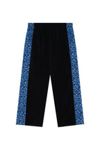 LEOPARD TERRY PANEL SWEATPANTS (BLUE)