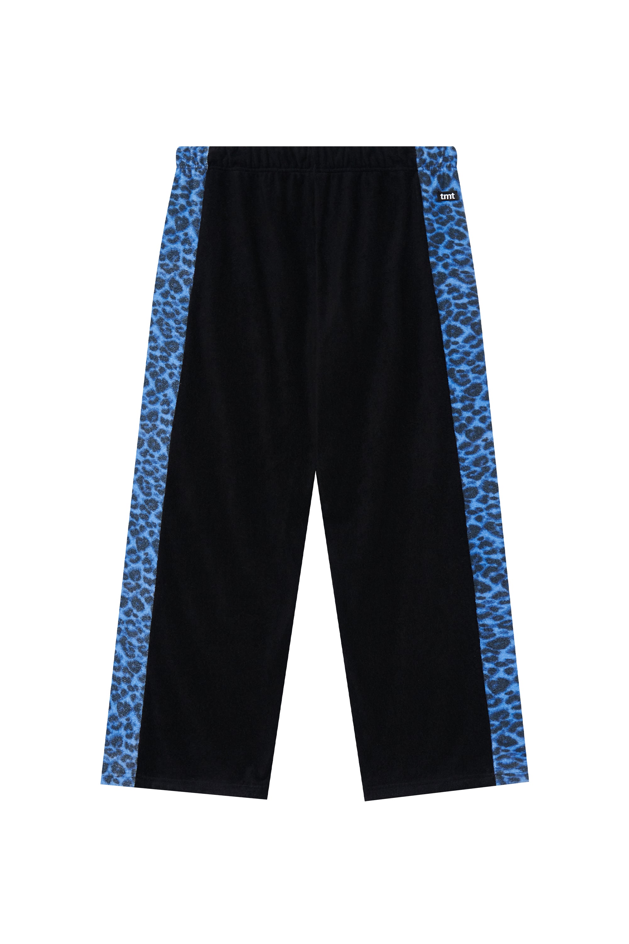 LEOPARD TERRY PANEL SWEATPANTS (BLUE)