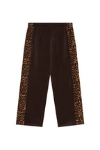 LEOPARD TERRY PANEL SWEATPANTS (BROWN)