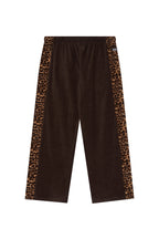 LEOPARD TERRY PANEL SWEATPANTS (BROWN)