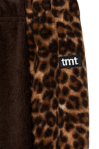 LEOPARD TERRY PANEL SWEATPANTS (BROWN)