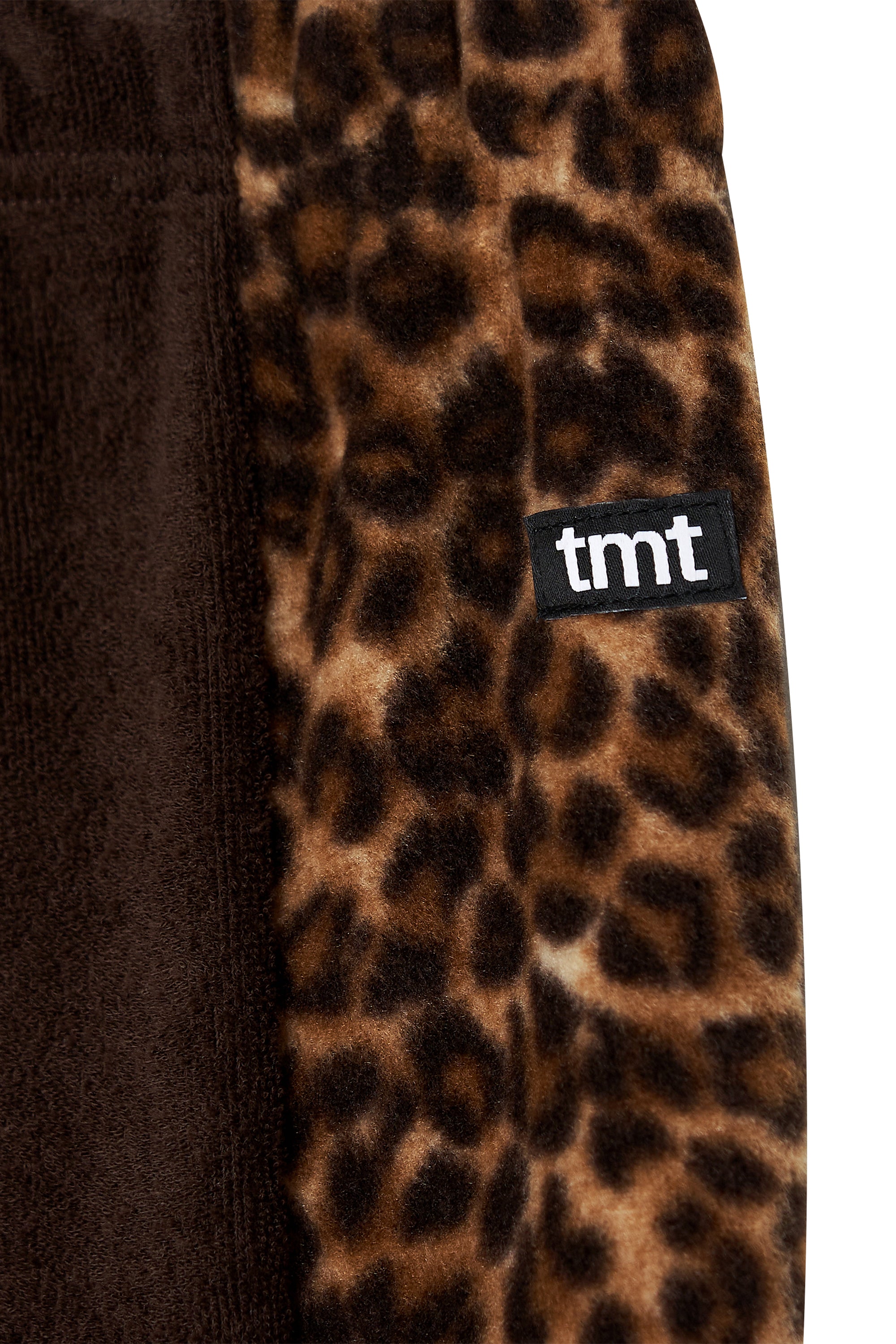 LEOPARD TERRY PANEL SWEATPANTS (BROWN)