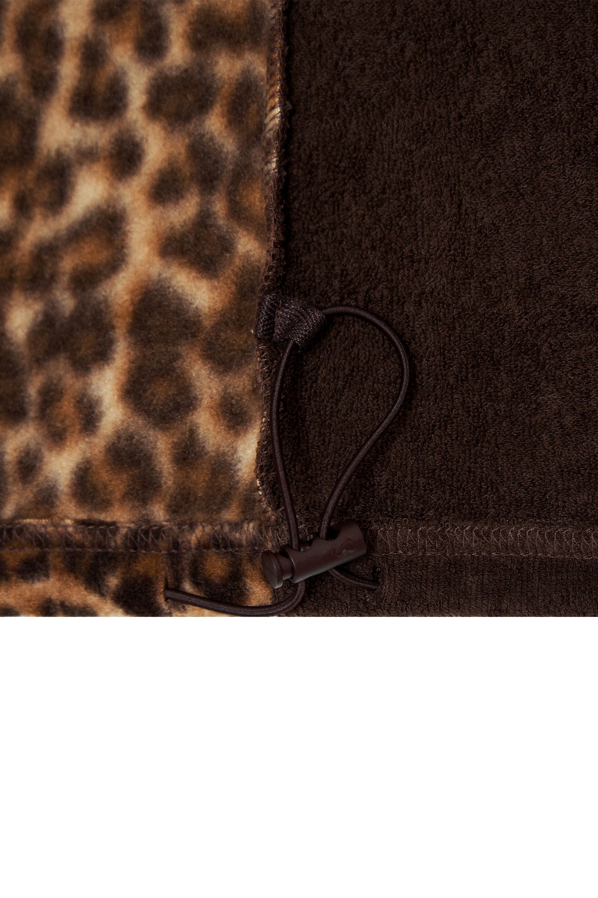 LEOPARD TERRY PANEL SWEATPANTS (BROWN)