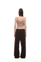 LEOPARD TERRY PANEL SWEATPANTS (BROWN)