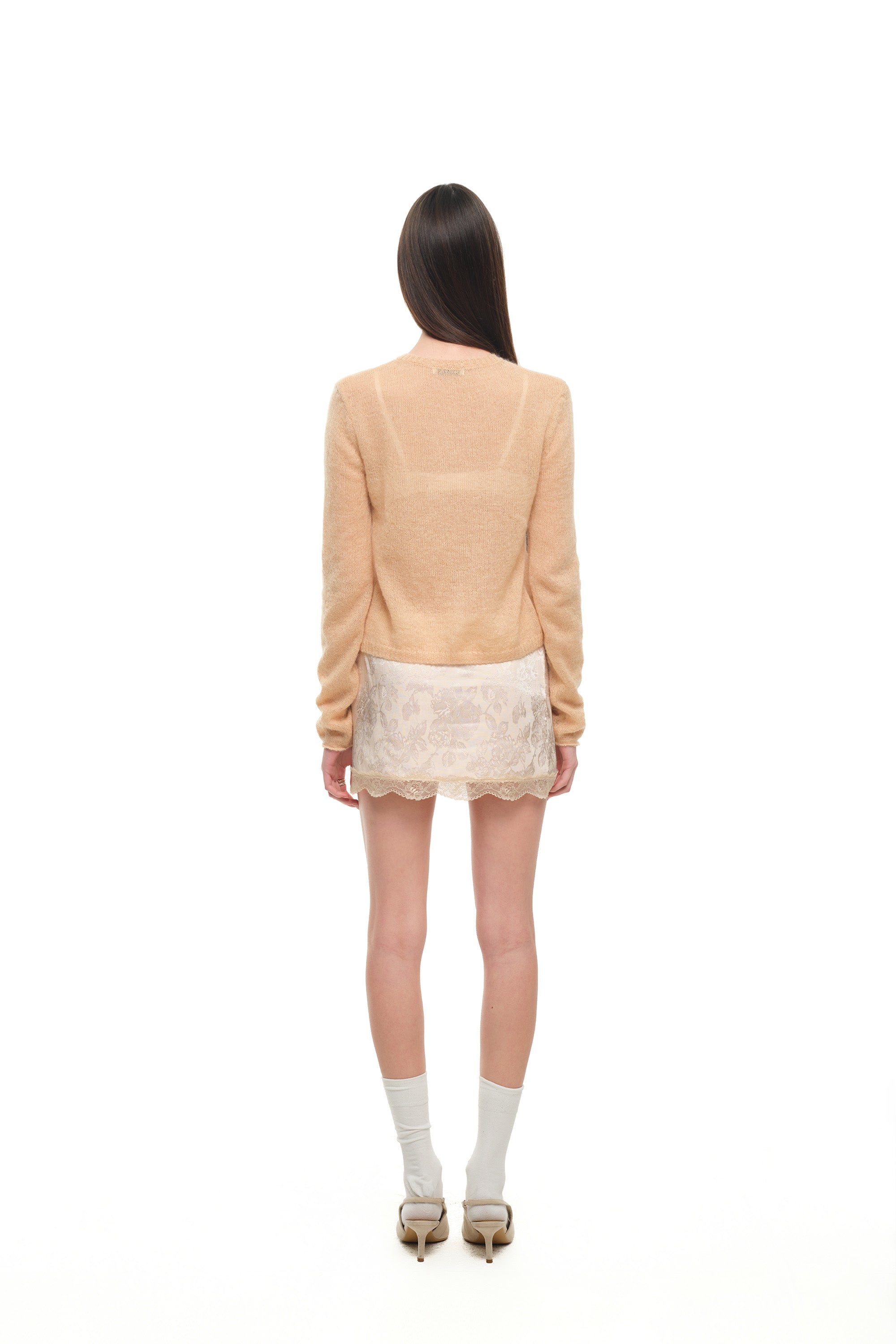 MOHAIR SLIM-FIT CARDIGAN (BEIGE)
