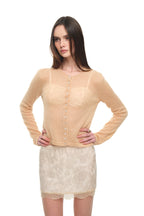 MOHAIR SLIM-FIT CARDIGAN (BEIGE)