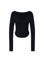 ONE SHOULDER LONG SLEEVE TOP (BLACK)