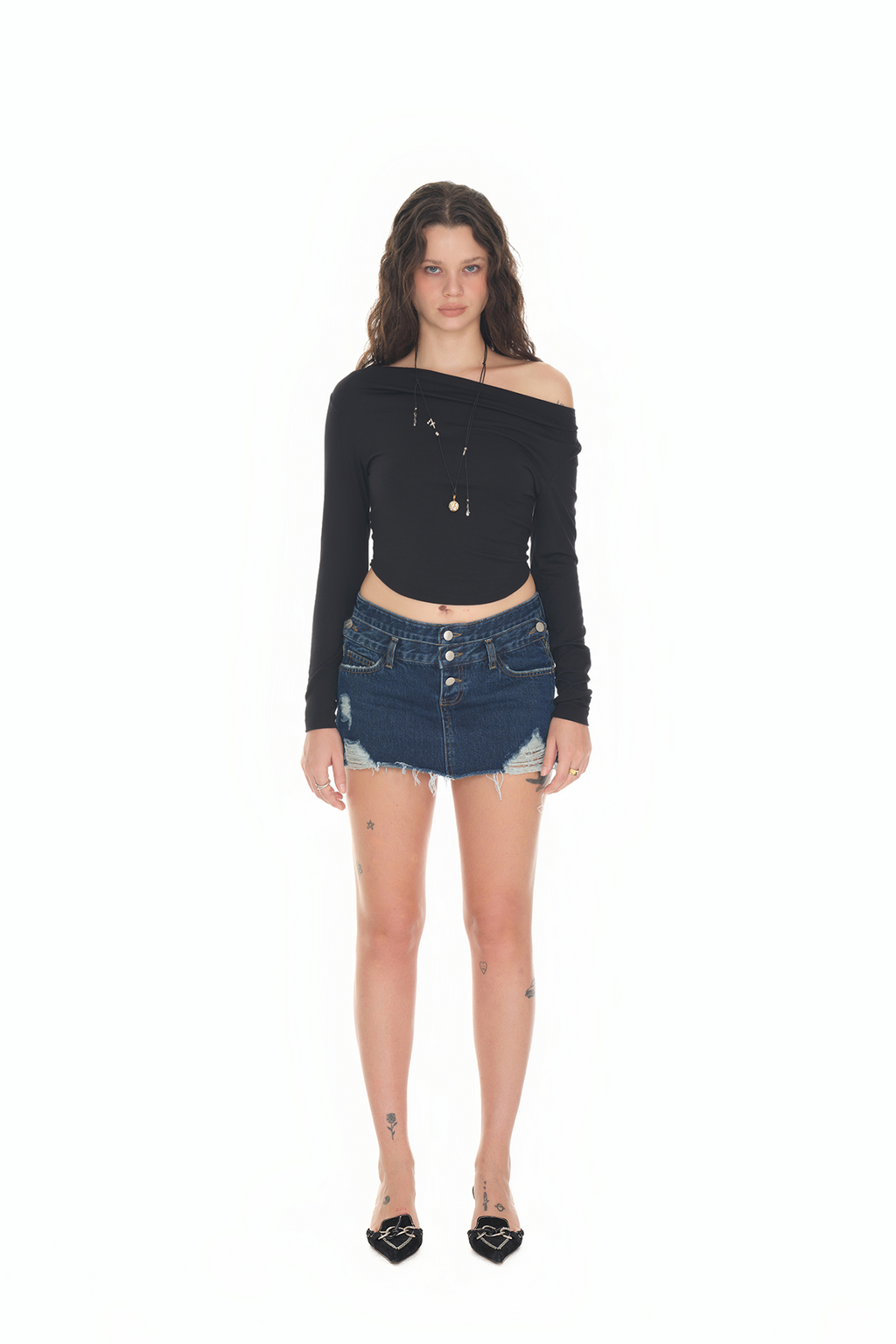 ONE SHOULDER LONG SLEEVE TOP (BLACK)