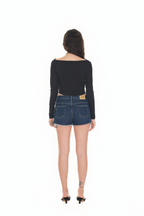 ONE SHOULDER LONG SLEEVE TOP (BLACK)