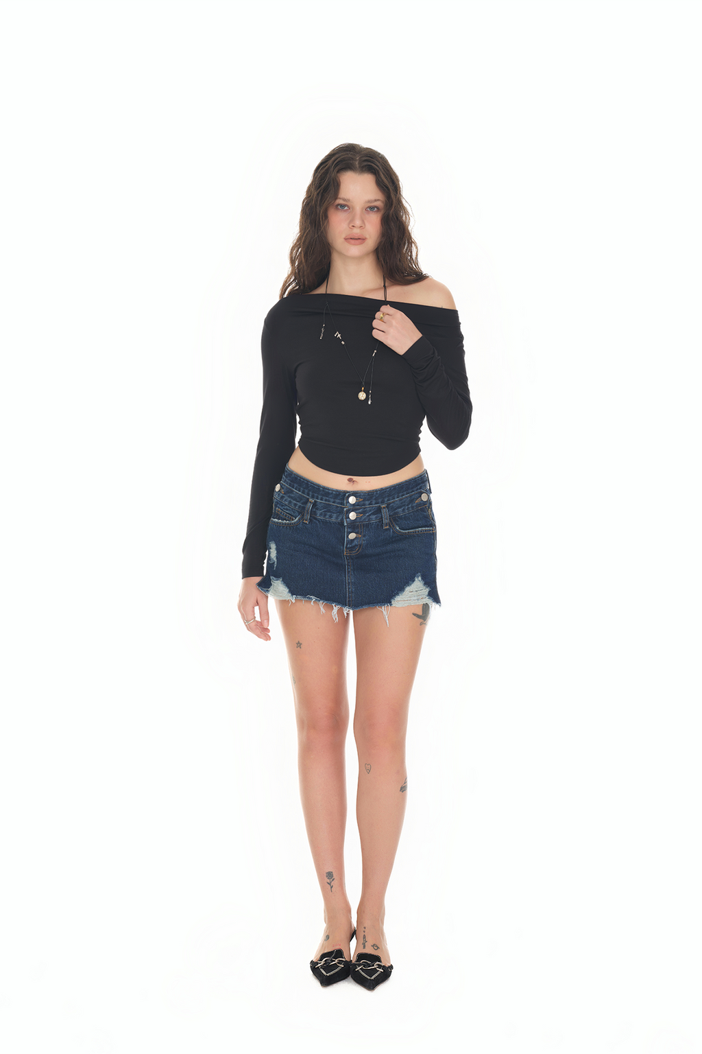 ONE SHOULDER LONG SLEEVE TOP (BLACK)