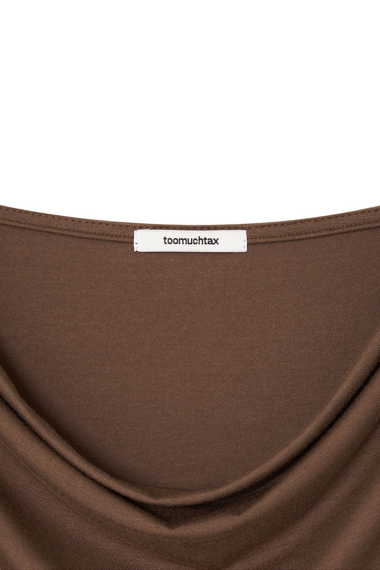 ONE SHOULDER LONG SLEEVE TOP (BROWN)