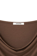 ONE SHOULDER LONG SLEEVE TOP (BROWN)