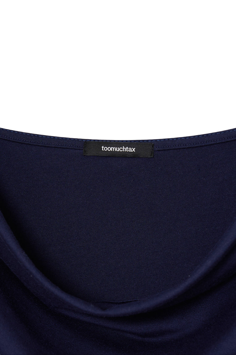 ONE SHOULDER LONG SLEEVE TOP (NAVY)