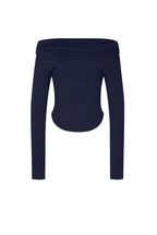ONE SHOULDER LONG SLEEVE TOP (NAVY)