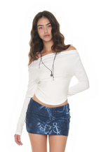 ONE SHOULDER LONG SLEEVE TOP (WHITE)