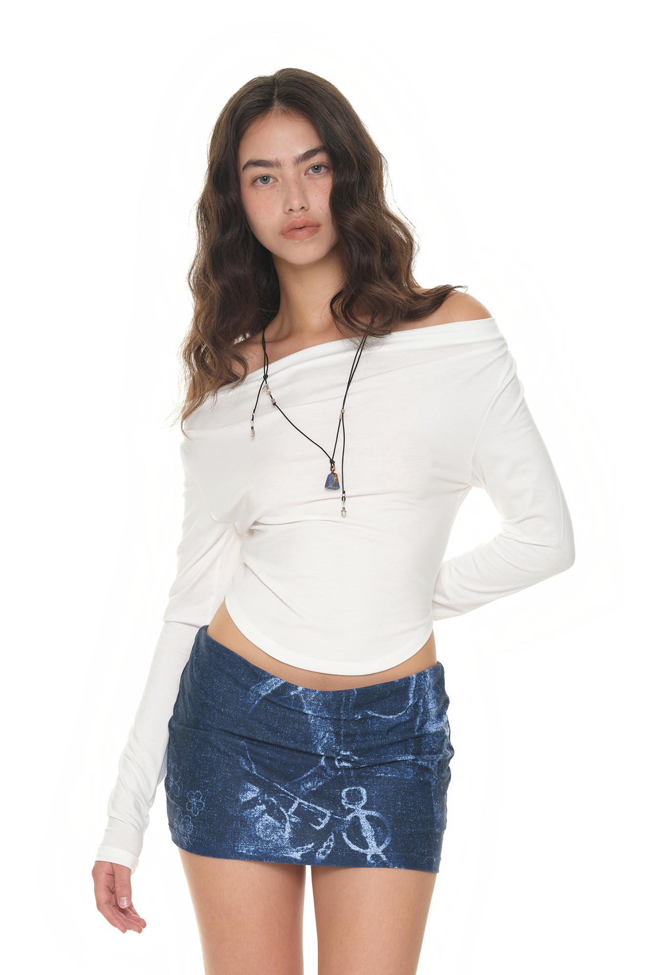 ONE SHOULDER LONG SLEEVE TOP (WHITE)