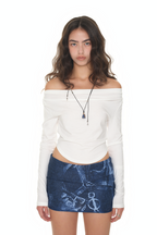 ONE SHOULDER LONG SLEEVE TOP (WHITE)