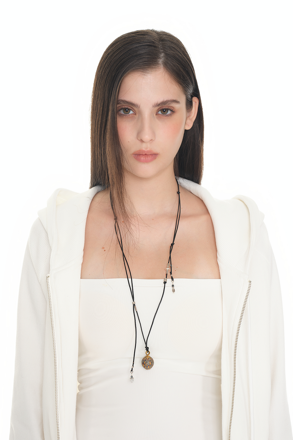 [ONLY ONE] SPOTTED MARBLE GEMSTONE NECKLACE