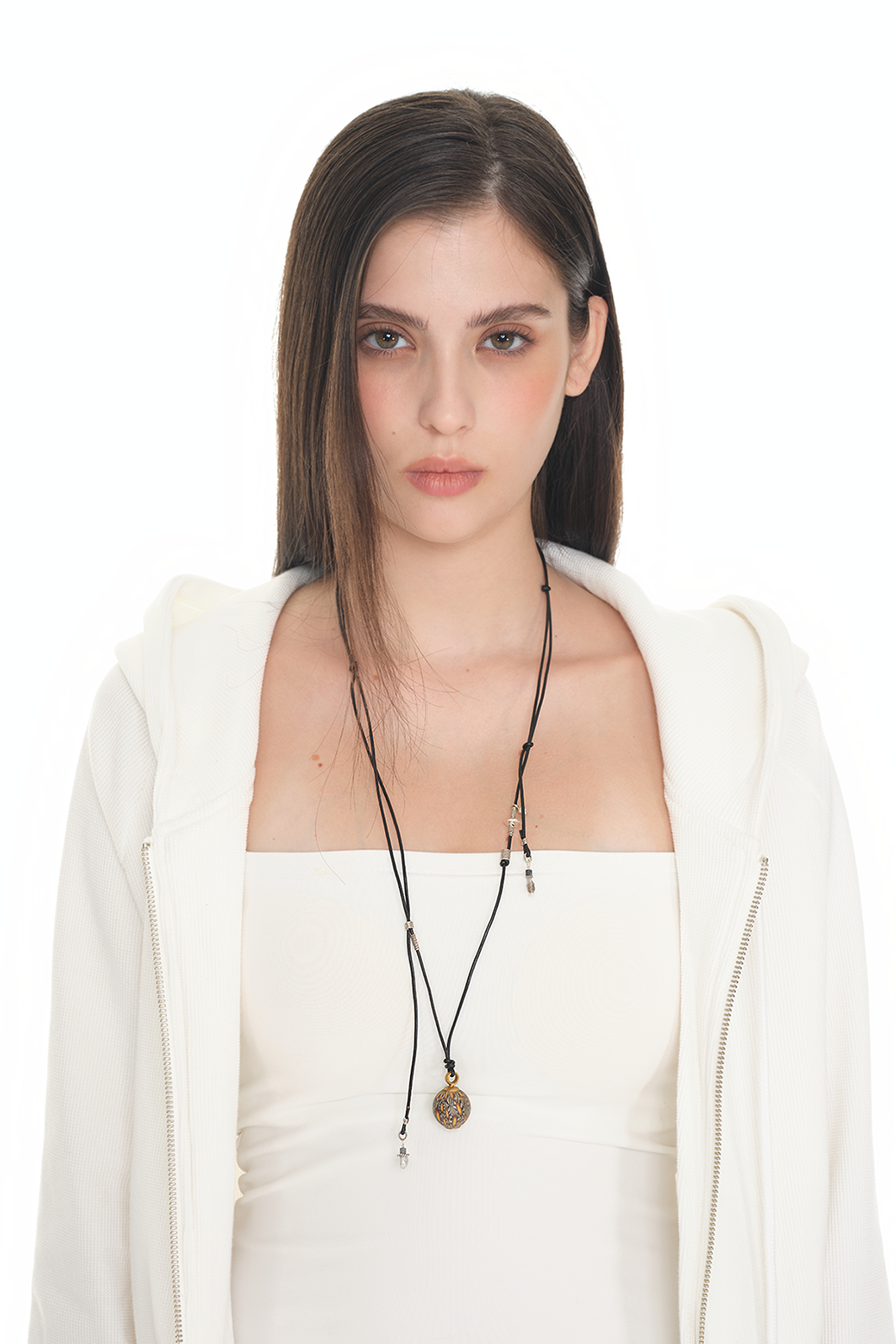 [ONLY ONE] SPOTTED MARBLE GEMSTONE NECKLACE