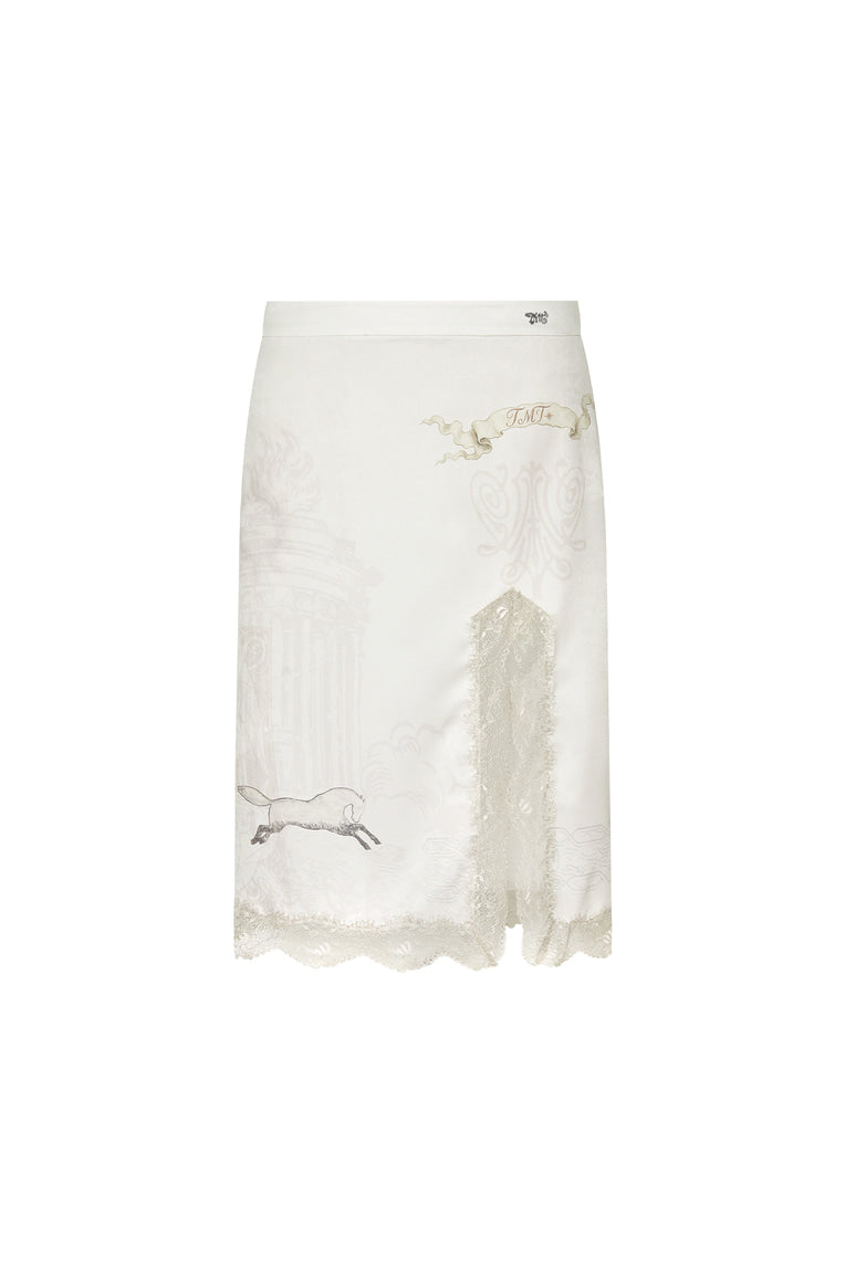 ORNAMENT LACE MIDI SKIRT