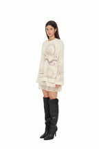 ORNAMENT WAFFLE OVERSIZED LONG SLEEVE T-SHIRT (IVORY)