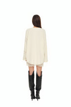 ORNAMENT WAFFLE OVERSIZED LONG SLEEVE T-SHIRT (IVORY)