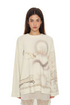 ORNAMENT WAFFLE OVERSIZED LONG SLEEVE T-SHIRT (IVORY)