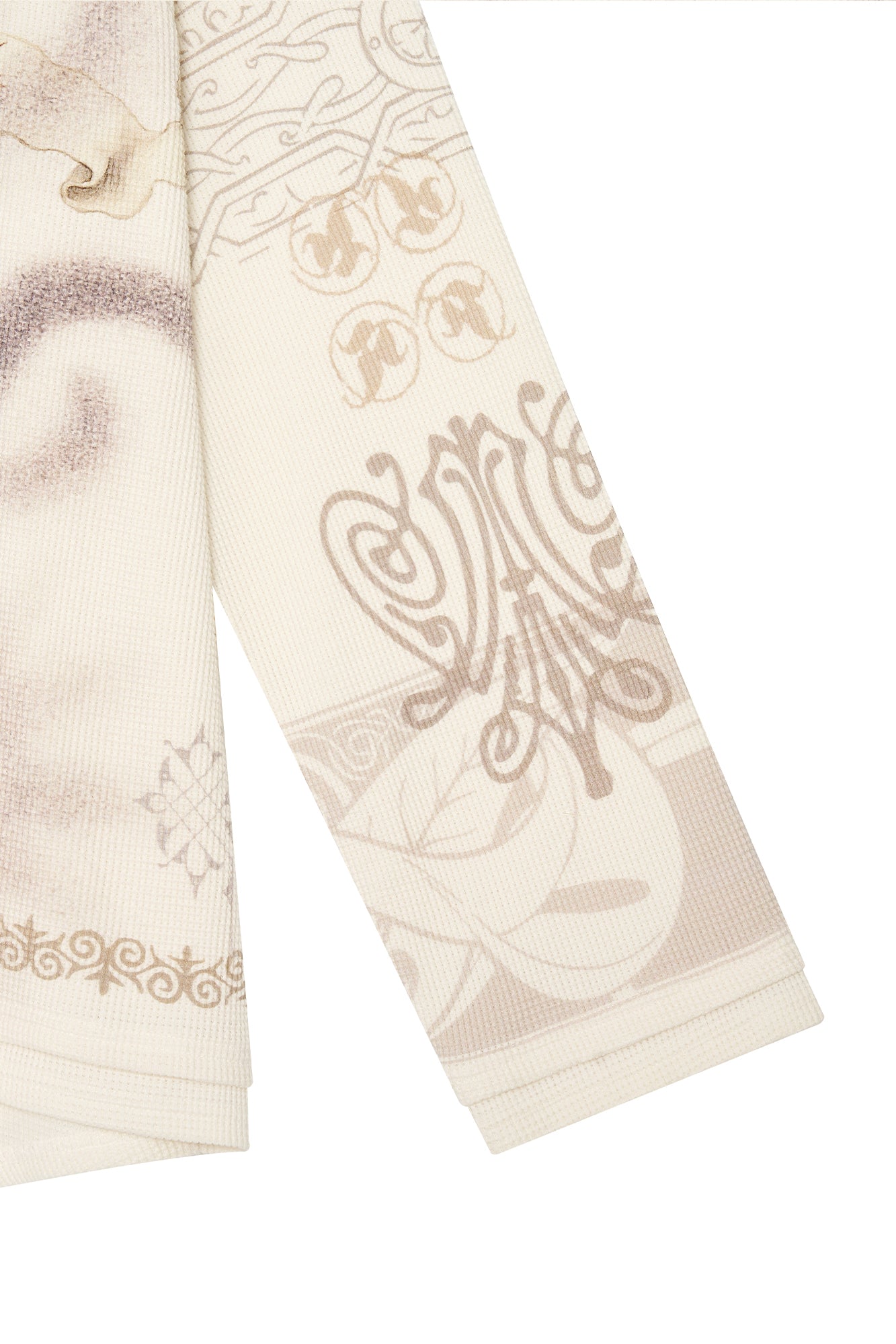 ORNAMENT WAFFLE OVERSIZED LONG SLEEVE T-SHIRT (IVORY)