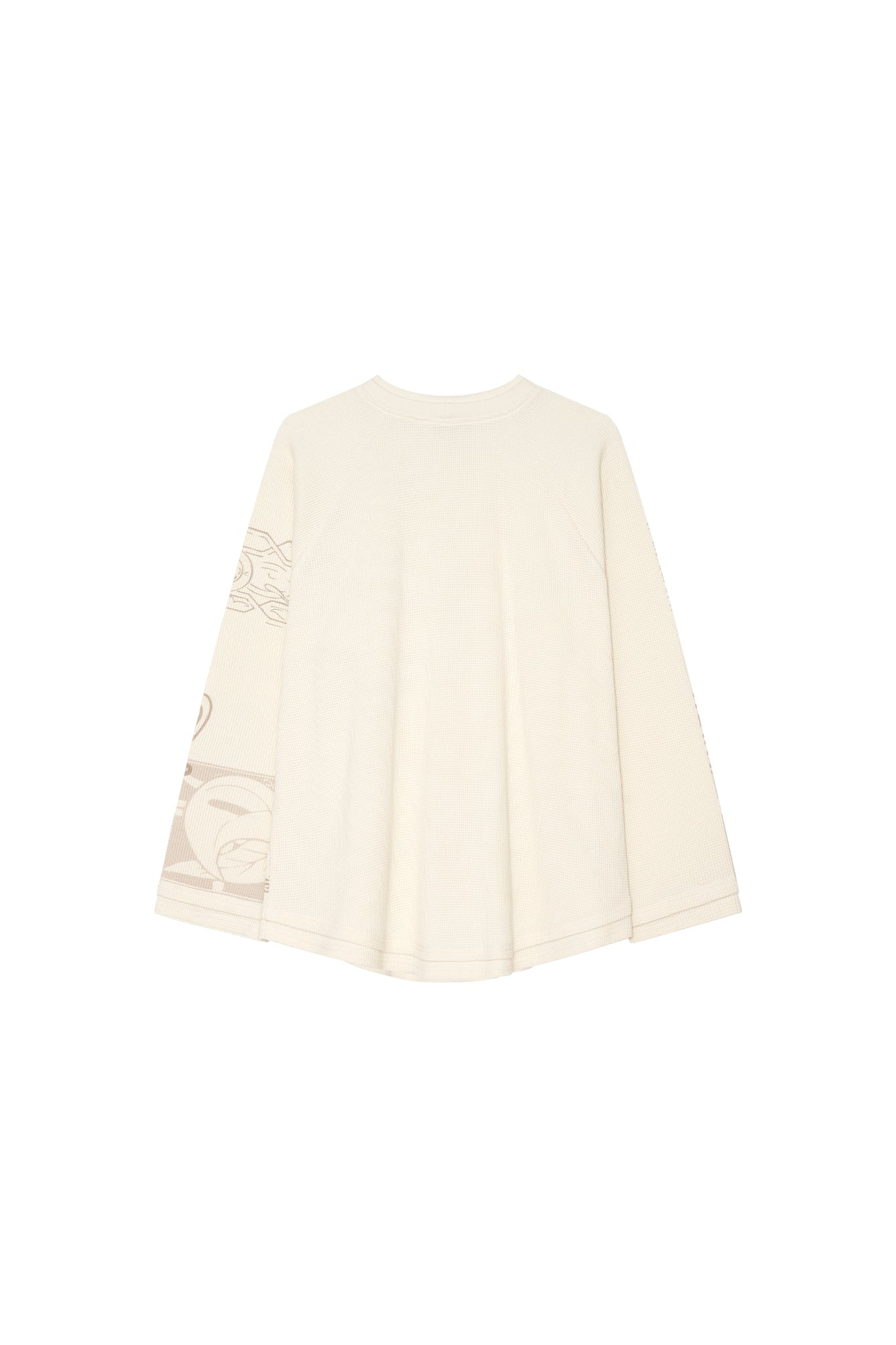 ORNAMENT WAFFLE OVERSIZED LONG SLEEVE T-SHIRT (IVORY)
