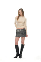 ONE SHOULDER 02 LONG SLEEVE TOP (BEIGE)