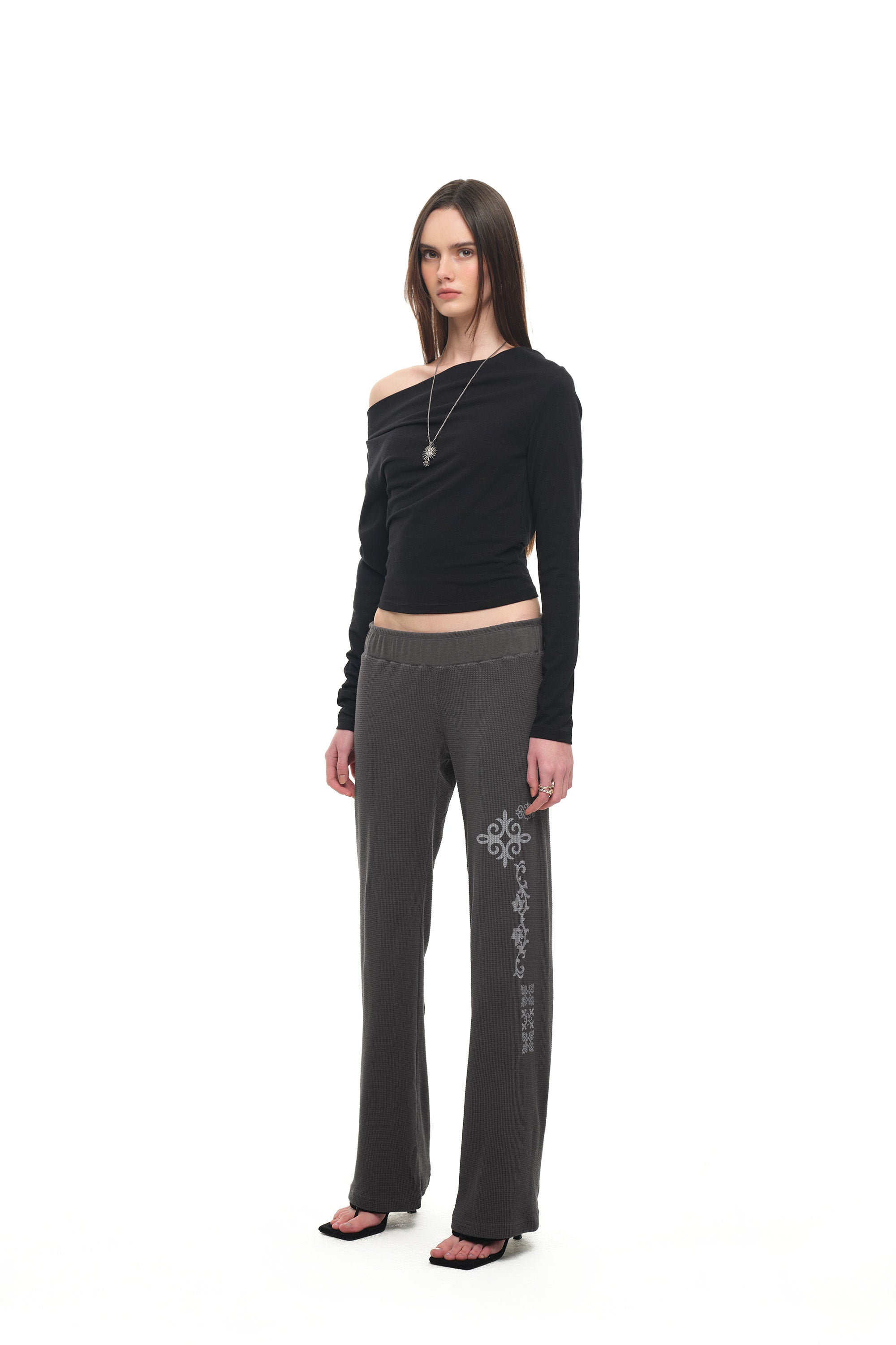 ONE SHOULDER 02 LONG SLEEVE TOP (BLACK)