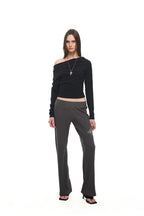 ONE SHOULDER 02 LONG SLEEVE TOP (BLACK)
