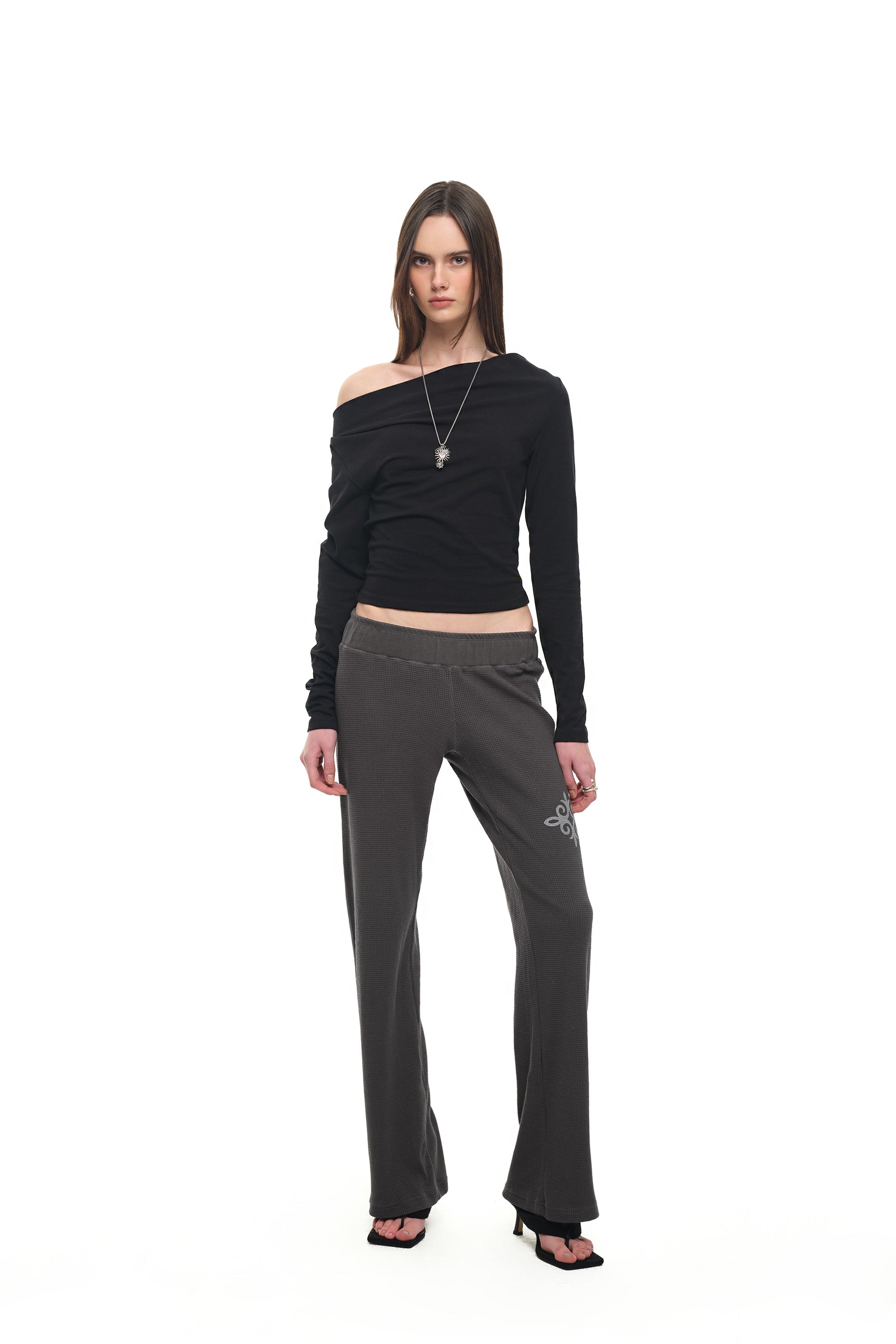 ONE SHOULDER 02 LONG SLEEVE TOP (BLACK)