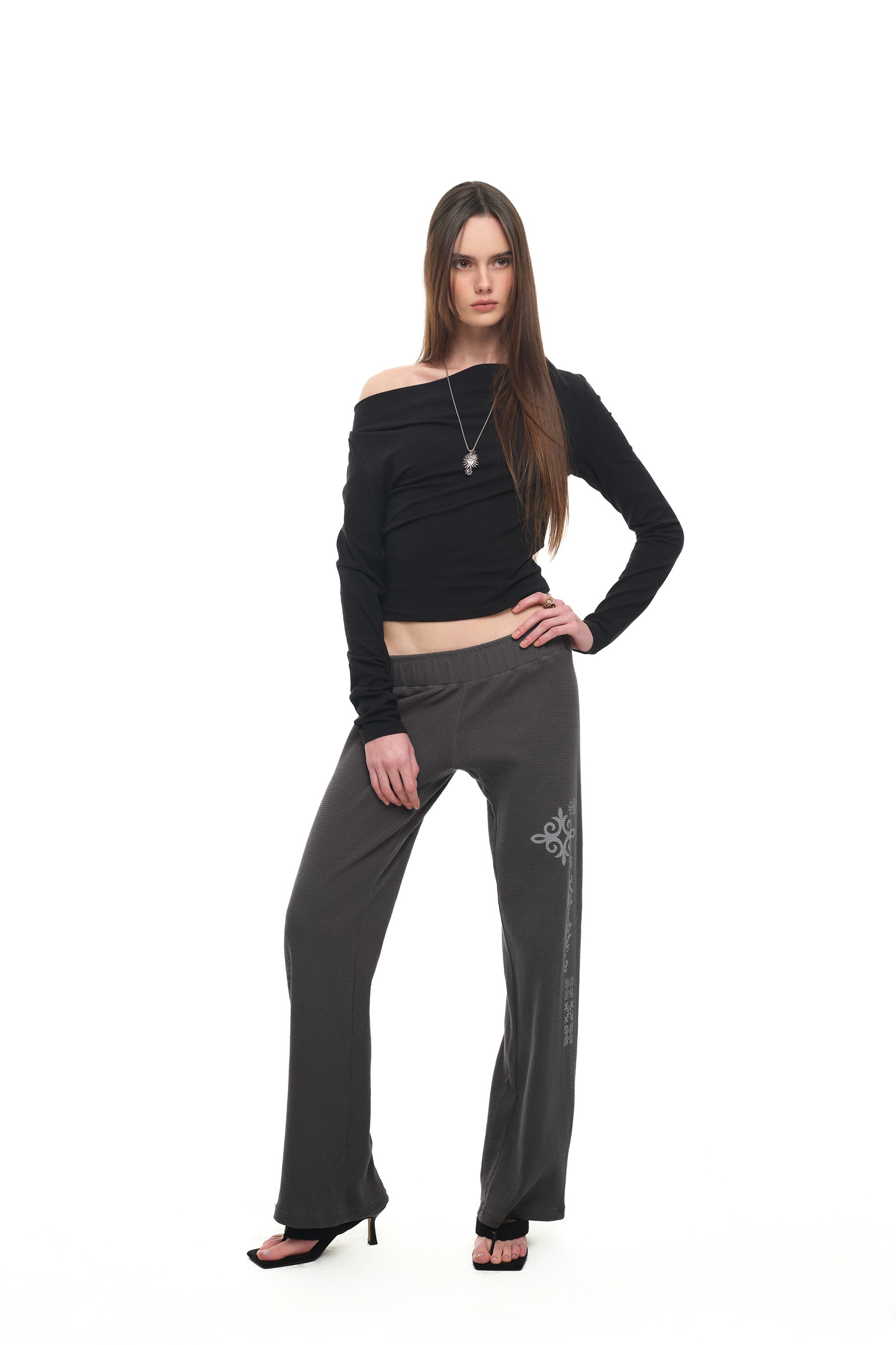 ONE SHOULDER 02 LONG SLEEVE TOP (BLACK)