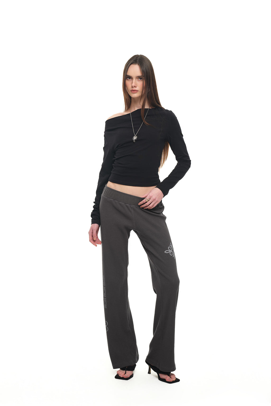 ONE SHOULDER 02 LONG SLEEVE TOP (BLACK)