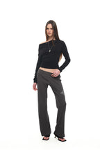 ONE SHOULDER 02 LONG SLEEVE TOP (BLACK)