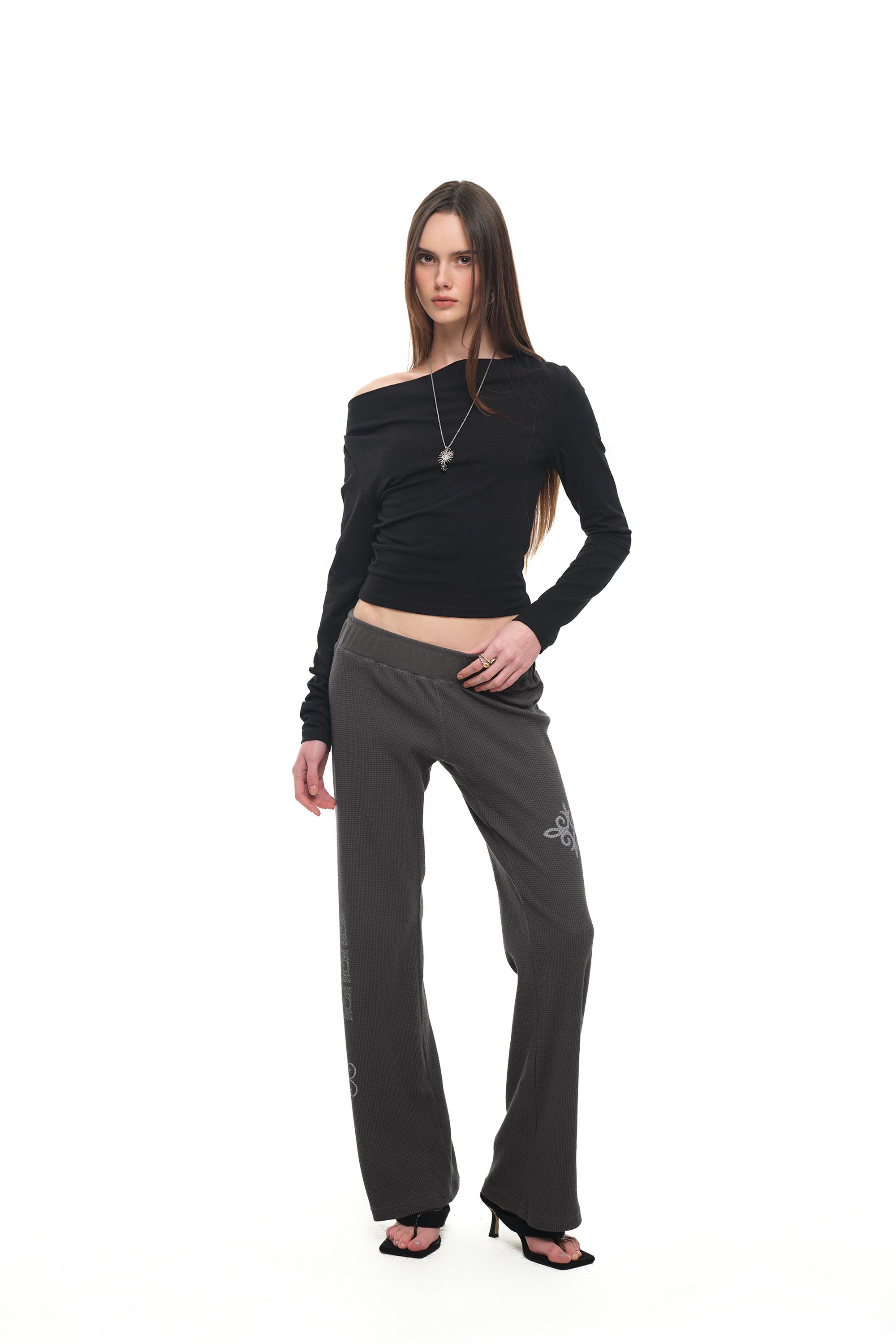 ONE SHOULDER 02 LONG SLEEVE TOP (BLACK)