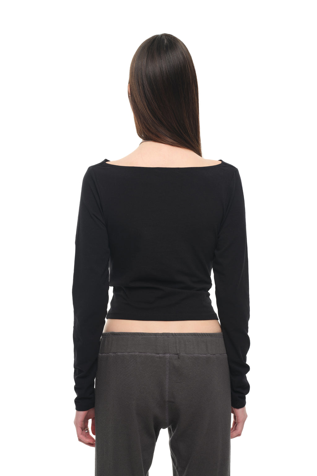 ONE SHOULDER 02 LONG SLEEVE TOP (BLACK)