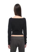ONE SHOULDER 02 LONG SLEEVE TOP (BLACK)