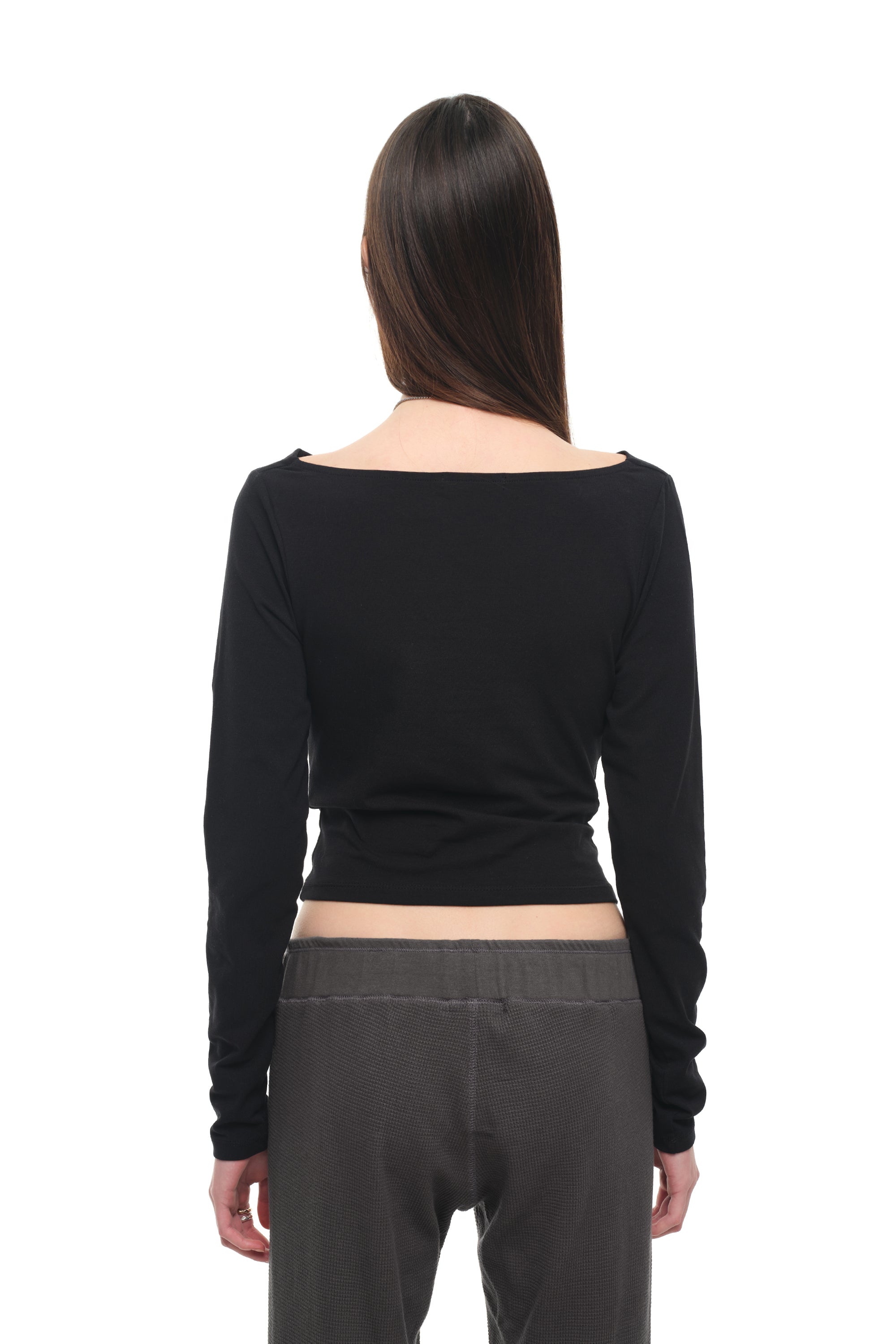 ONE SHOULDER 02 LONG SLEEVE TOP (BLACK)