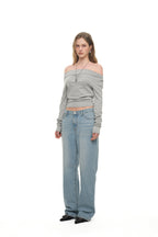 ONE SHOULDER 02 LONG SLEEVE TOP (MELANGE GREY)