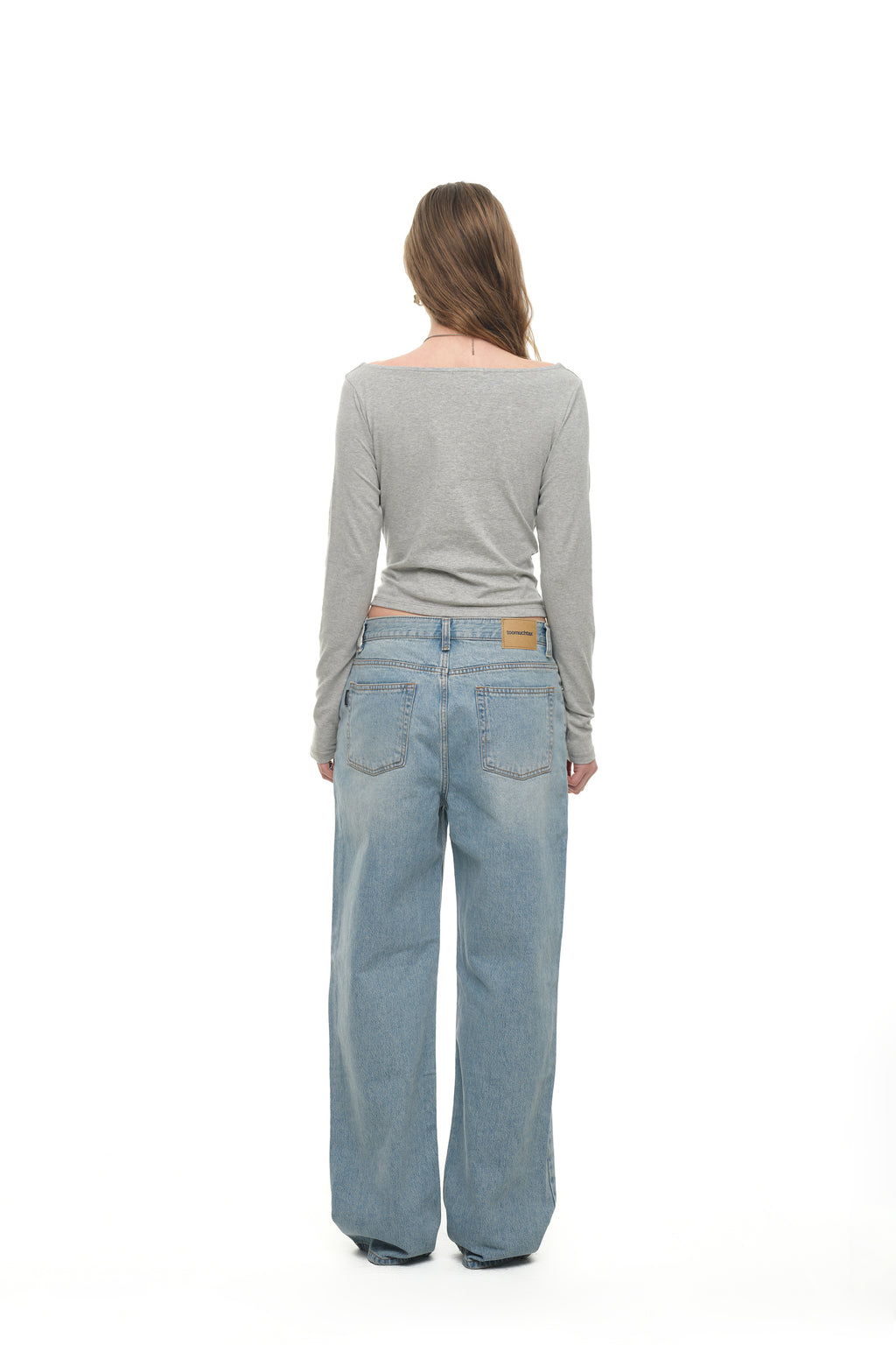 ONE SHOULDER 02 LONG SLEEVE TOP (MELANGE GREY)