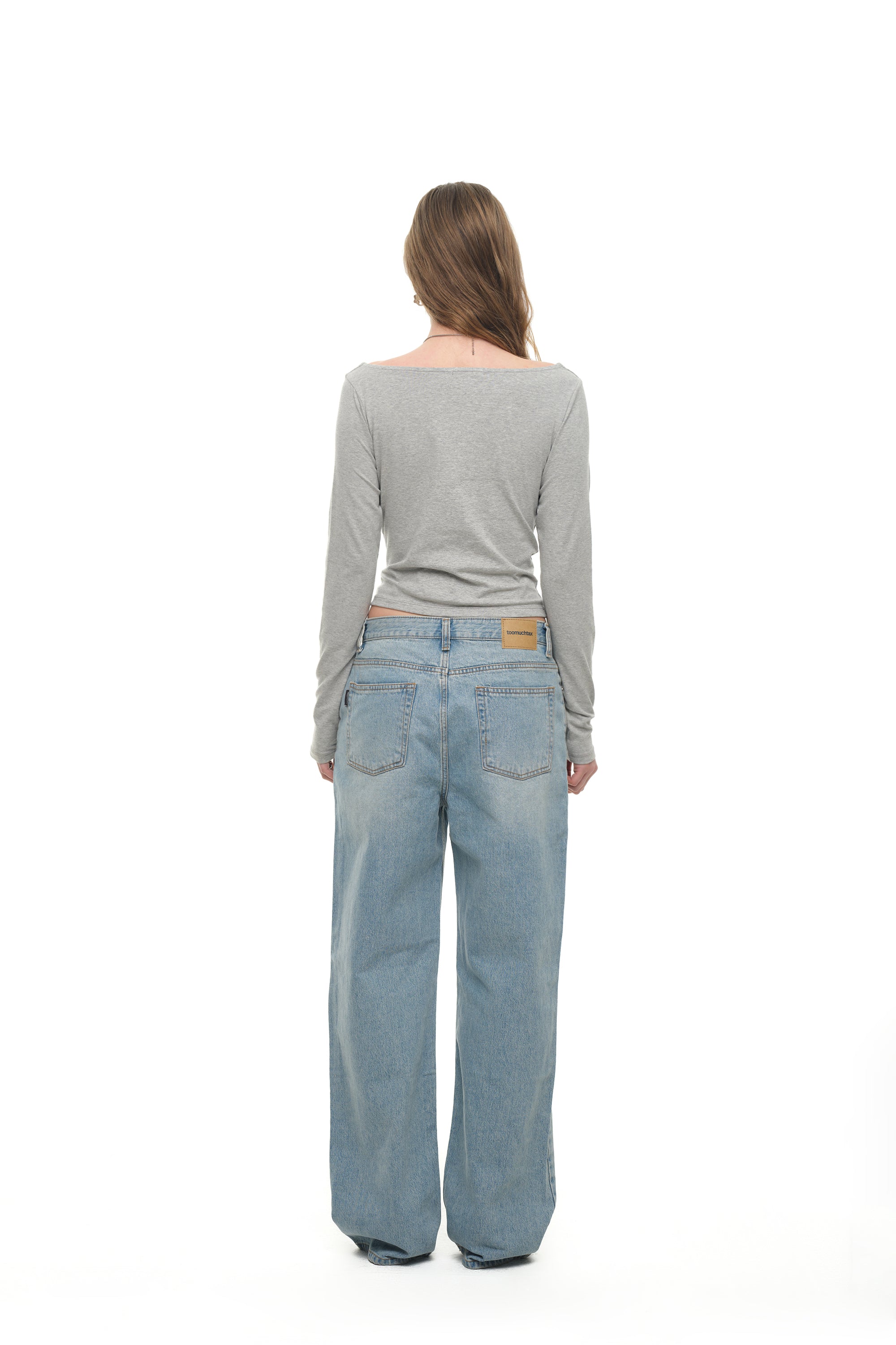 ONE SHOULDER 02 LONG SLEEVE TOP (MELANGE GREY)