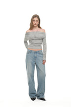 ONE SHOULDER 02 LONG SLEEVE TOP (MELANGE GREY)